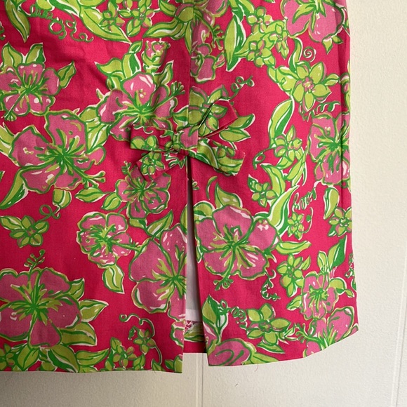 Lily Pulitzer A Line skirt with Slit and Bow Size 4 - Picture 2 of 6